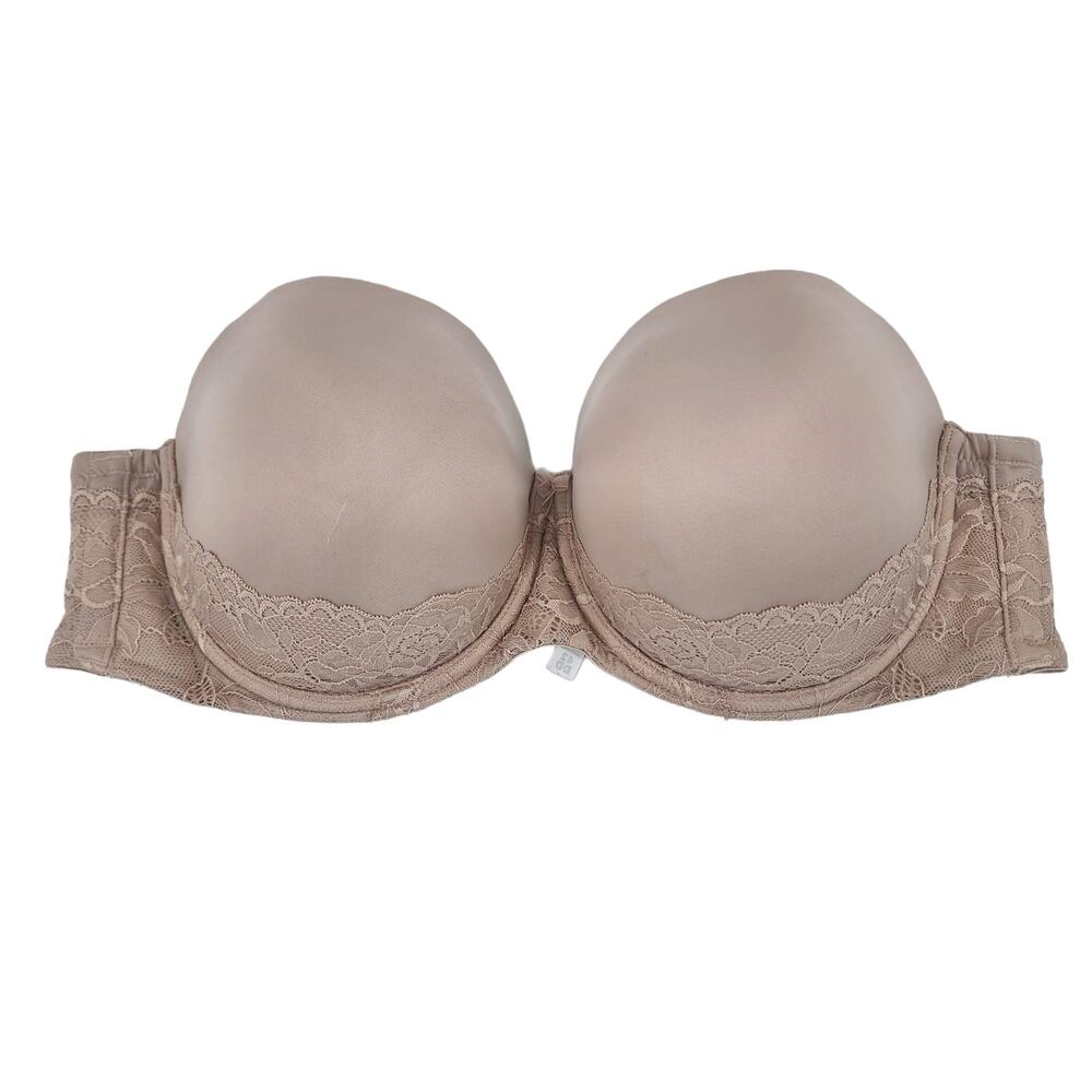 Torrid Bombshell Everyday Strapless Push Up Bra in Rose Dust Size 42DD